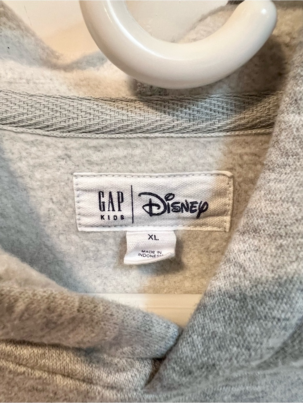 GAP Gray Kids Hoodie with Dark Navy Flocked Mickey Graphic Youth XL - Picture 2 of 4